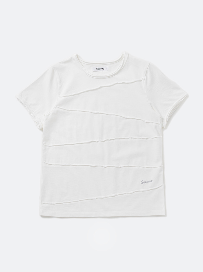 Cut Off Short Sleeve Tee_Off White